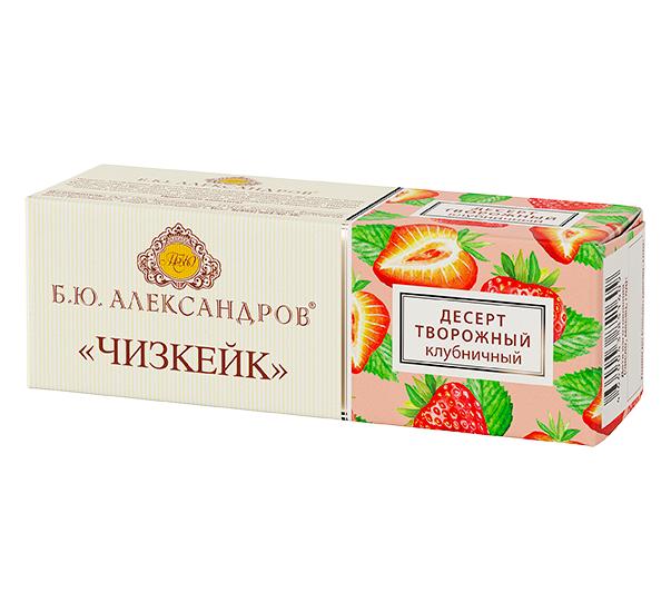 Десерт Б.Ю.Александров Творожный Чизкейк клубничный 15%, 40 г
